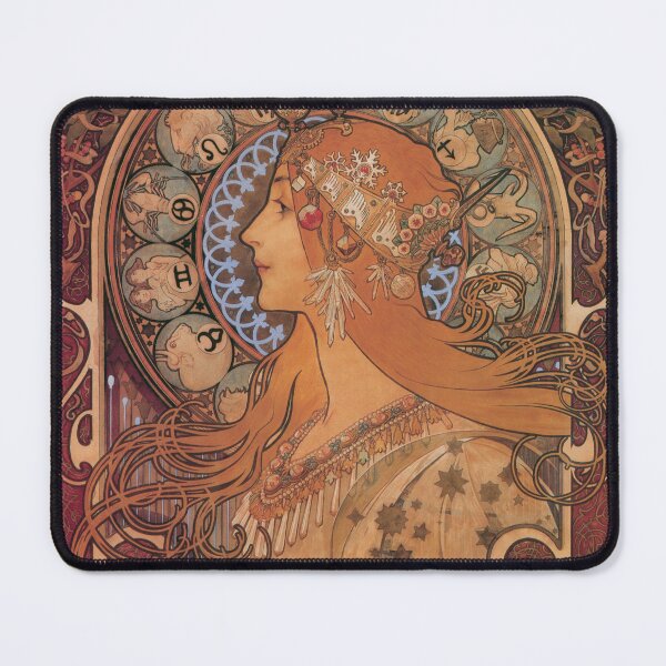Item preview, Zodiac Astrology CalendarAlfonse Mucha Art Nouveau Vintage woman illustration, Elegant Beauty - Alphonse Mucha Inspired Art designed and sold by RaspberryEM.