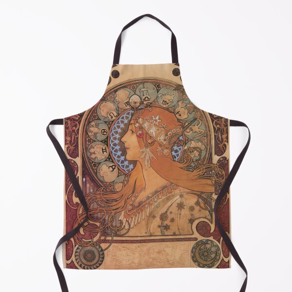 Item preview, Zodiac Astrology CalendarAlfonse Mucha Art Nouveau Vintage woman illustration, Elegant Beauty - Alphonse Mucha Inspired Art designed and sold by RaspberryEM.