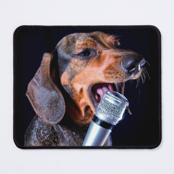 Item preview, Rock Star Dachshund Singing In A Microphone, Dog 17 designed and sold by LesTheArt.