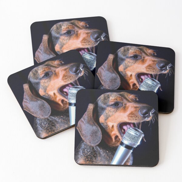 Item preview, Rock Star Dachshund Singing In A Microphone, Dog 17 designed and sold by LesTheArt.