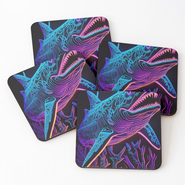 Item preview, Finned Hunter - Neon Under The Sea designed and sold by mcmtdesigns.