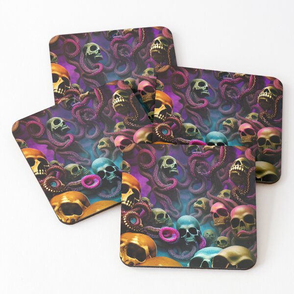 Item preview, We are doomed: Lovecraftian, colorful skulls and tentacles designed and sold by Arcult-Stickers.