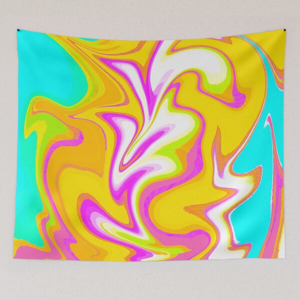 Item preview, Modern Swirl Abstract Pattern Neon Tones, Neon Green, Orange, Neon Yellow, Neon Blue, White, Red and Hot Pink Design designed and sold by theprintedclub.