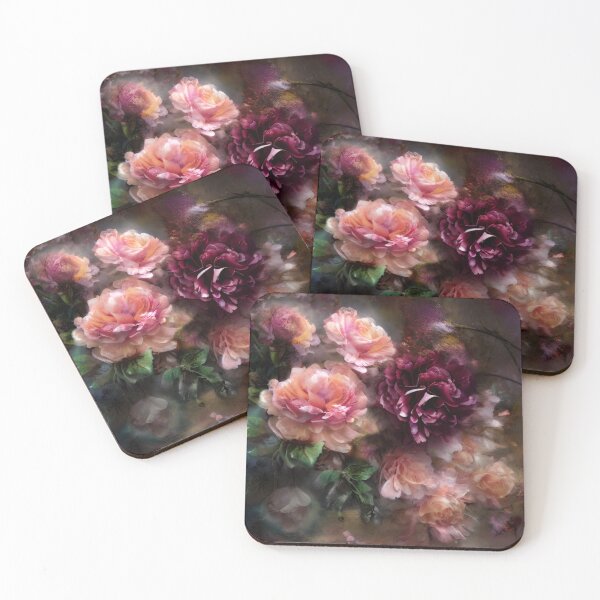 Item preview, Roses Vintage Apricot Painted In Watercolor Botanical Midnight Garden Flowers designed and sold by IZiets.