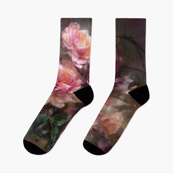 Item preview, Roses Vintage Apricot Painted In Watercolor Botanical Midnight Garden Flowers designed and sold by IZiets.
