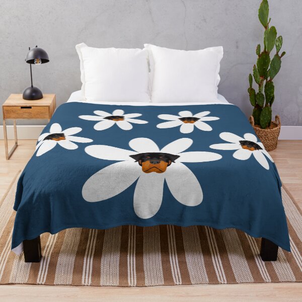 Item preview, Rottweiler Head in White Flower designed and sold by SeasonalDogs.