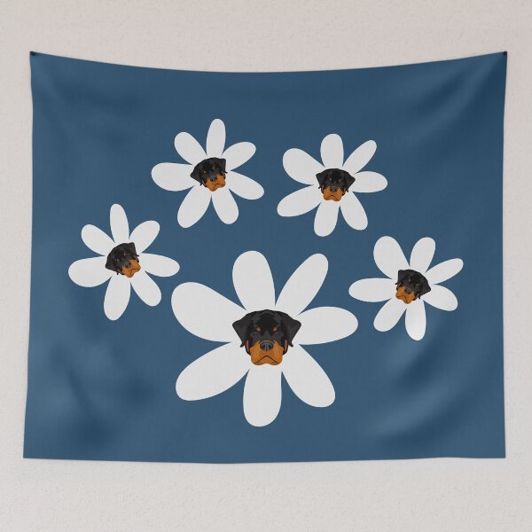 Item preview, Rottweiler Head in White Flower designed and sold by SeasonalDogs.
