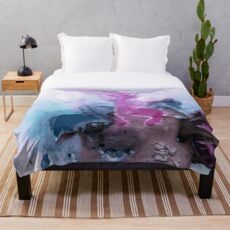 Abstrakte Aquarellmalerei Fleecedecke