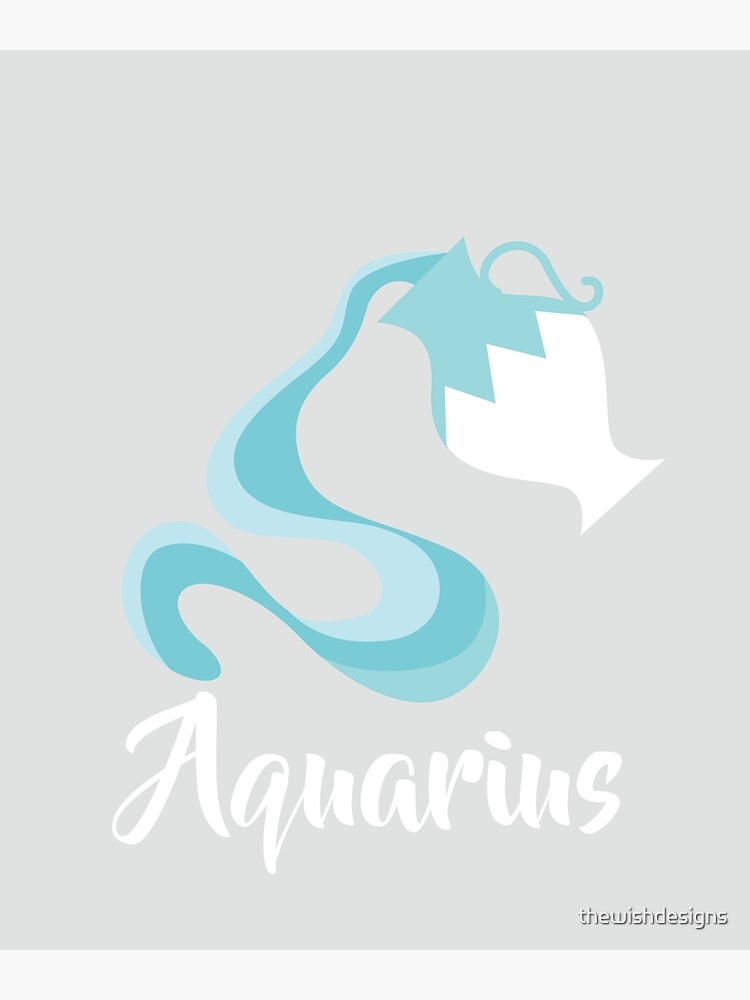 "Aquarius Jan 20 - Feb 18 - Air Sign - Zodiac Symbols" Art Print For ...