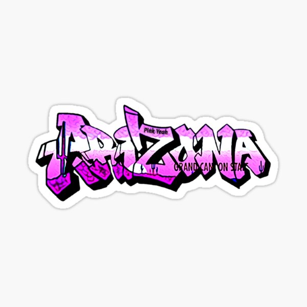 Aperçu de l'œuvre Graffiti rose de plaque d'immatriculation de l'Arizona créée et vendue par Pink  Yeah.
