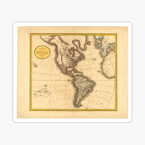 A new map of America, from the latest authorities Sticker