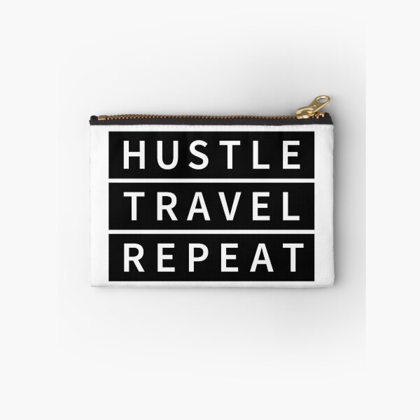 Artikelvorschau, Hustle Travel wiederholen entworfen und verkauft von Creativenetic.