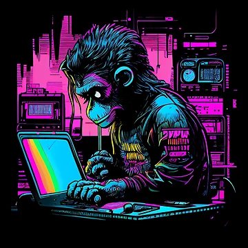 Artwork thumbnail, Code coder coding, monkey programmer by Danylo Mikhnievych