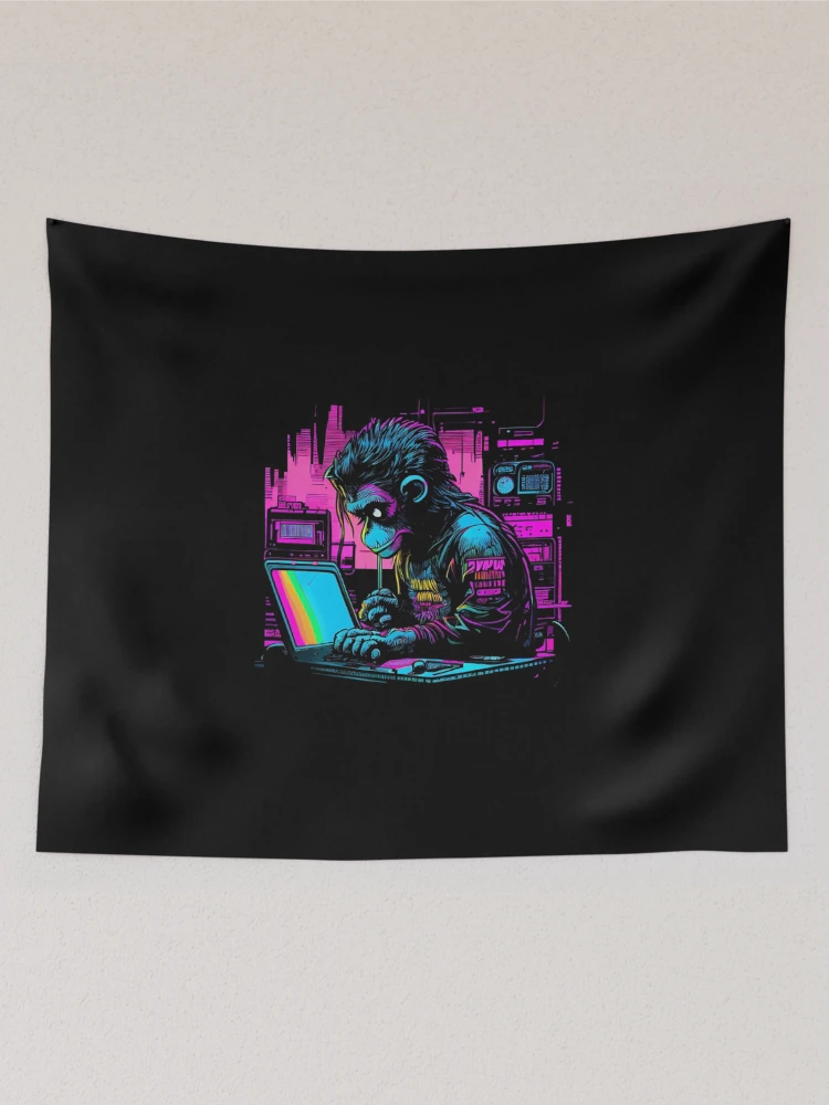 Thumbnail 2 of 3, Tapestry, Code coder coding, monkey programmer designed and sold by Danylo Mikhnievych.
