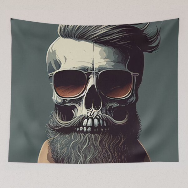 Item preview, hipster skull designed and sold by PixelPack Design.
