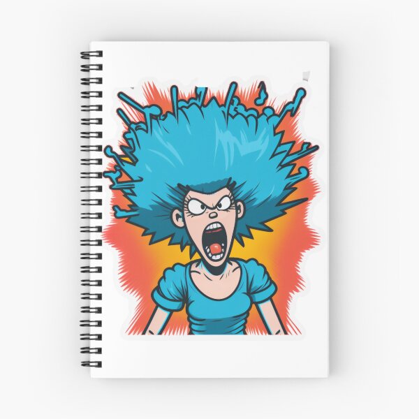 Item preview, Pegatina mujer gritando azul designed and sold by Digital-Space.
