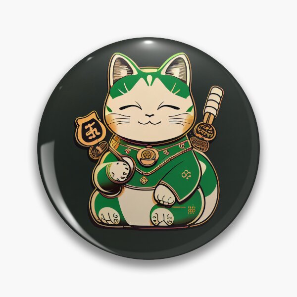 Item preview, Maneki neko cat of luck and fortune green designed and sold by Quiki.