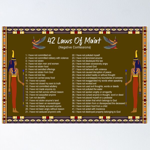 Item preview, The 42 Laws Of Maat - Negative Confessions designed and sold by EgyptConnection.