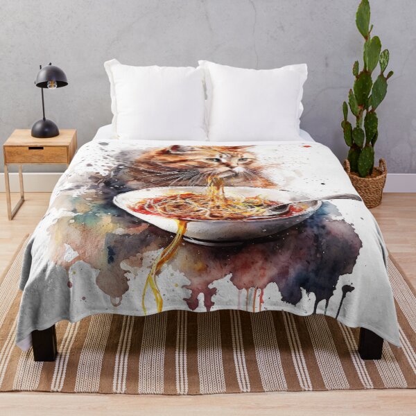 Item preview, cat eating spaghetti designed and sold by shokA Design.