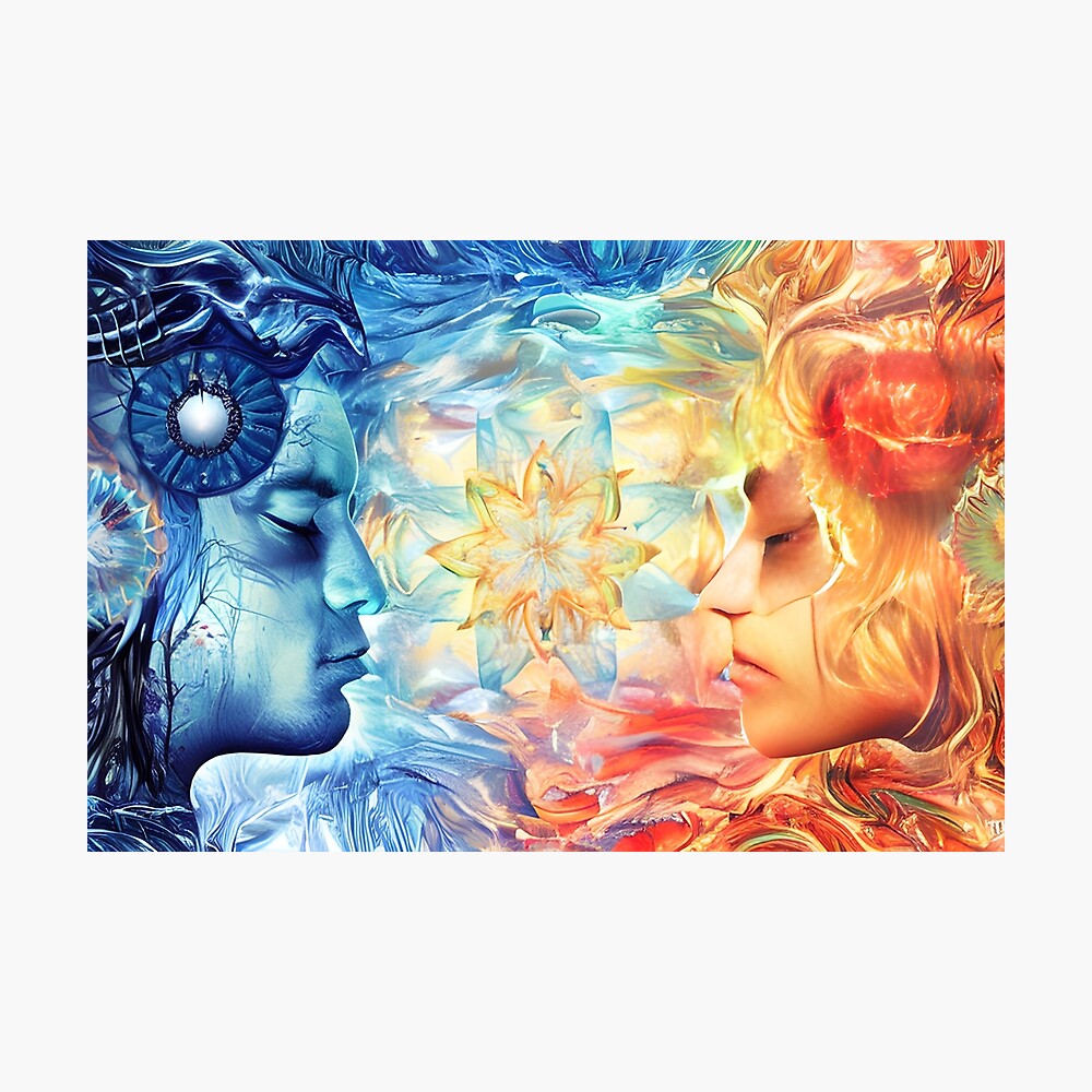 Twin Flames- Twin Flame Art Painting Art Board Print for Sale by  TwinFlameArt