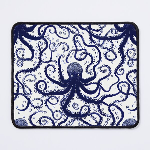 Item preview, Dark blue octupus on white background designed and sold by YeKnot.