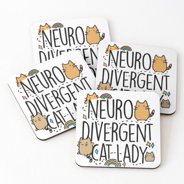 Item preview, Neurodivergent Cat Lady, Funny Cat Art Quote for Cat Owner designed and sold by BootsBoots.