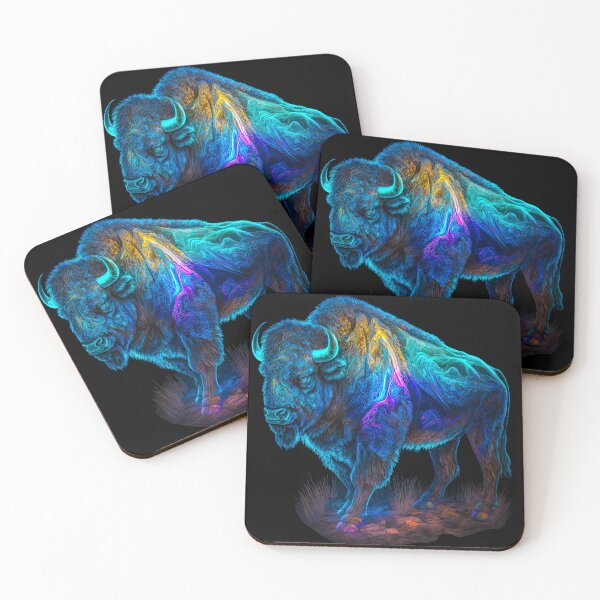 Item preview, Mystical Bison in Holographic Morph: A Colorful Celebration of Strength designed and sold by francodelgrando.