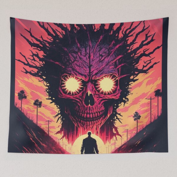 Item preview, Ghoul Walking Towards Synthwave Sun Lord designed and sold by Nightarcade.
