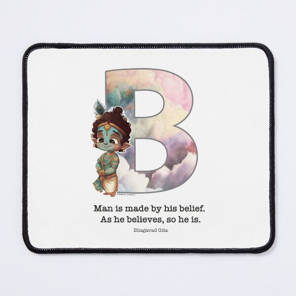 Item preview, Letter B Lord Shri Krishna Quote designed and sold by SattvaCentric.