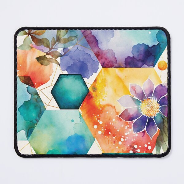 Item preview, Abstract Meadow. Vivid Colors. Watercolor Geometric and Floral Surface Art. designed and sold by LotusBlanc.