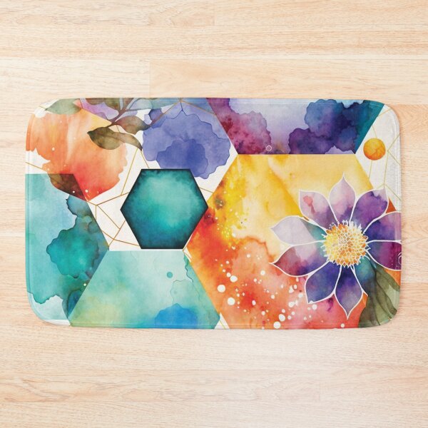 Item preview, Abstract Meadow. Vivid Colors. Watercolor Geometric and Floral Surface Art. designed and sold by LotusBlanc.