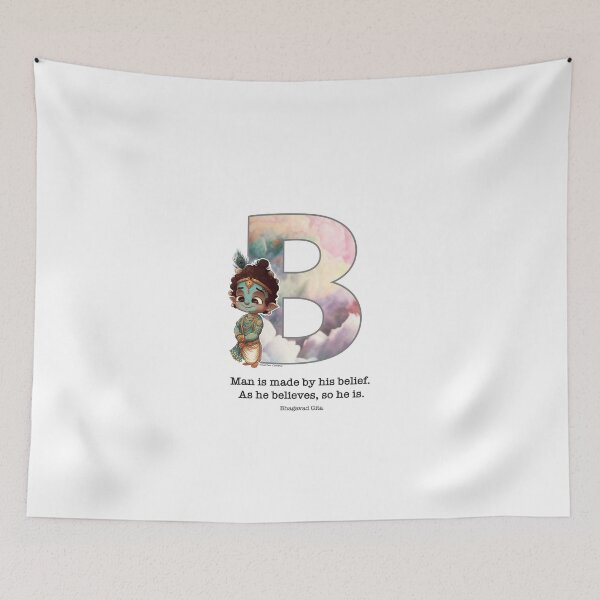 Item preview, Letter B Lord Shri Krishna Quote designed and sold by SattvaCentric.