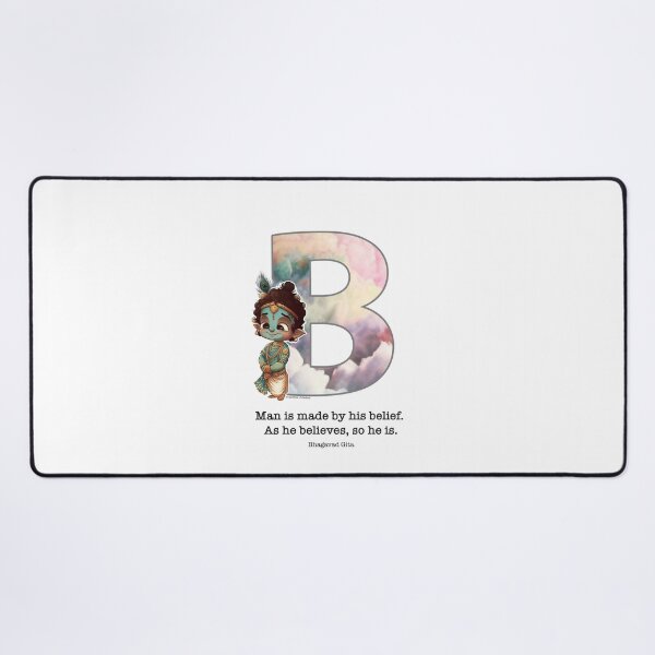 Item preview, Letter B Lord Shri Krishna Quote designed and sold by SattvaCentric.