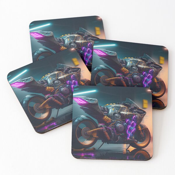 Item preview, Futuristic Cyberpunk Neon Purple Superbike designed and sold by beluxe.