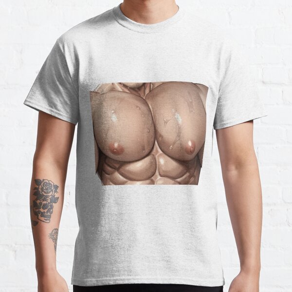  Spreadshirt Pecs & Abs Funny Men's T-Shirt, S, Light