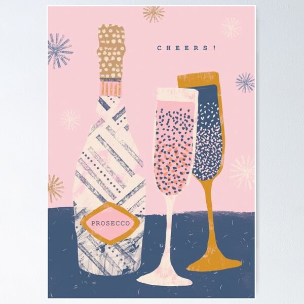 Item preview, Prosecco Print, Prosecco gifts, Prosecco Wall Art, Prosecco Pink Print, Bar decor, home bar sign, digital prints designed and sold by peachcakecanvas.