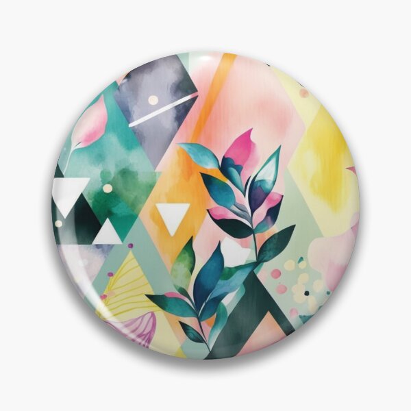 Item preview, Abstract Watercolor Geometric and Floral Surface Art designed and sold by LotusBlanc.