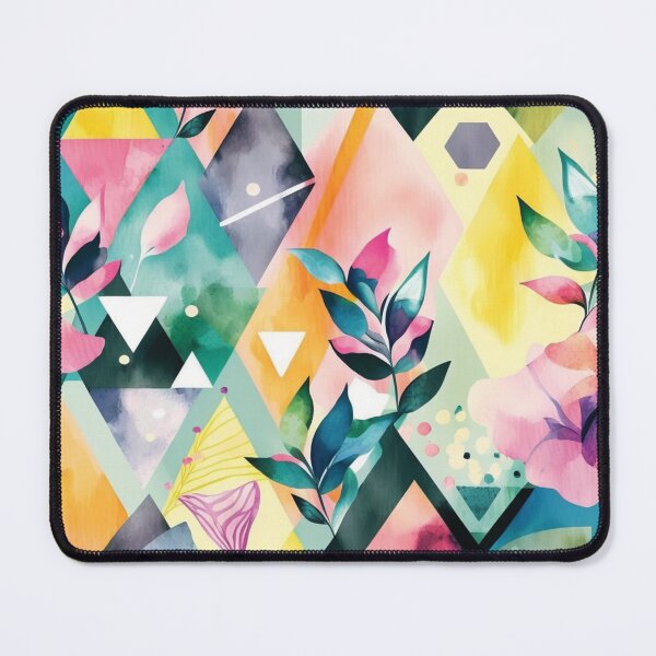 Item preview, Abstract Watercolor Geometric and Floral Surface Art designed and sold by LotusBlanc.
