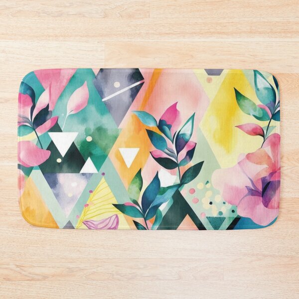Item preview, Abstract Watercolor Geometric and Floral Surface Art designed and sold by LotusBlanc.