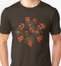 Orange Leaves With Holes And Spiderwebs Unisex T-Shirt