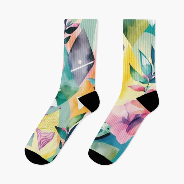 Item preview, Abstract Watercolor Geometric and Floral Surface Art designed and sold by LotusBlanc.