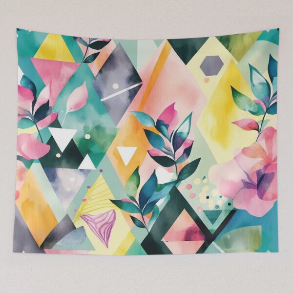 Item preview, Abstract Watercolor Geometric and Floral Surface Art designed and sold by LotusBlanc.