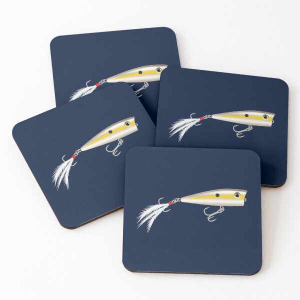 Item preview, Popper Topwater Fishing Lure - Pearl Yellow Stripe Shad Pattern Sticker designed and sold by BlueSkyTheory.