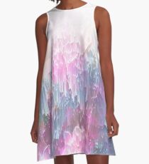 Frozen Magical Nature - Glitch Pink and Lagoon Blue A-Line Dress