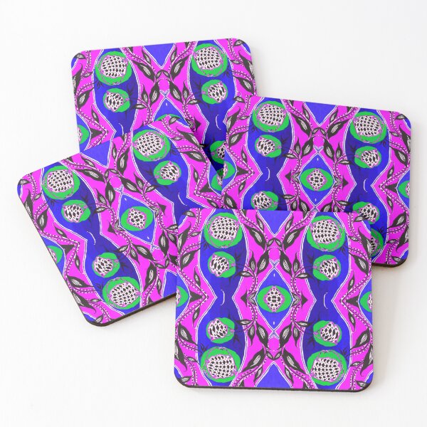 Item preview, Retro Iznik Style Pink and Blue Pattern designed and sold by MarjanShop.