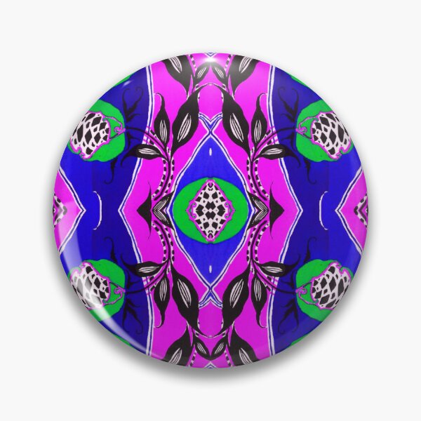 Item preview, Retro Iznik Style Pink and Blue Pattern designed and sold by MarjanShop.