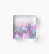 Frozen Magical Nature - Glitch Pink and Lagoon Blue Acrylic Block