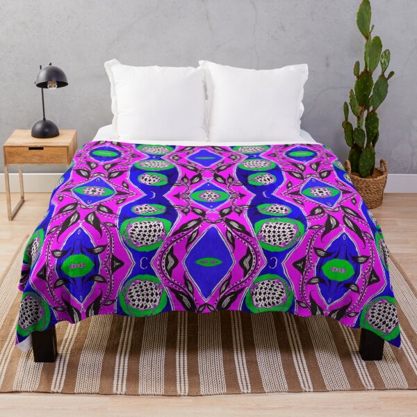 Item preview, Retro Iznik Style Pink and Blue Pattern designed and sold by MarjanShop.