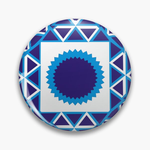 Item preview, Blue White Geometric Triangle Circle Mandala Pattern designed and sold by Nisha Prabhu.