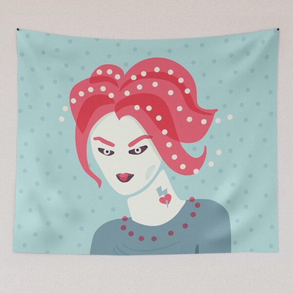 Item preview, Portrait Of A Weird Girl With Pink Hair designed and sold by Boriana Giormova.